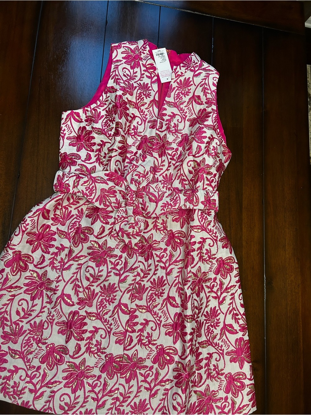 Lilly Pulitzer Fuchsia Floral Jacquard Fit-and-Flare Dress